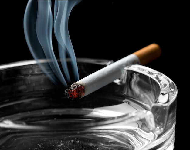 Cigarette on ashtray