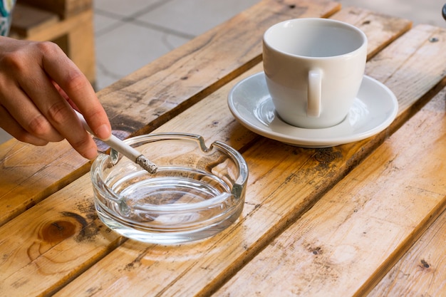 Photo cigarette and coffee