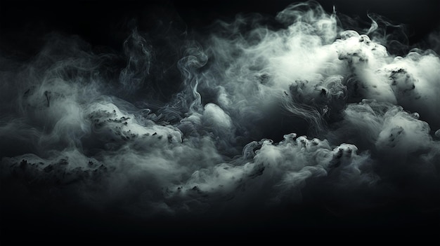 Cigarette smoke on black background flowing waves pollution health danger smoking