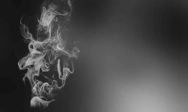 Сигаретный дым над черной стеной Здравоохранение концепция некурящих зависимостей Абстрактный фон для плакатов и листовок