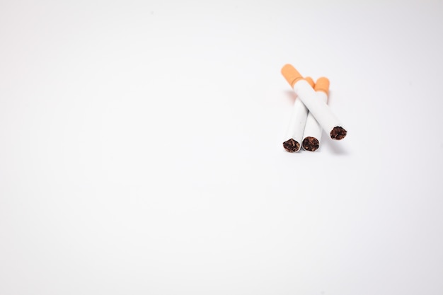 Cigarette on white background