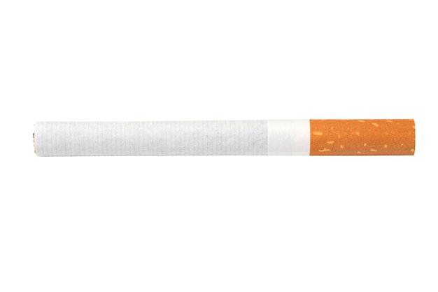 Photo a cigarette at the white isolated background