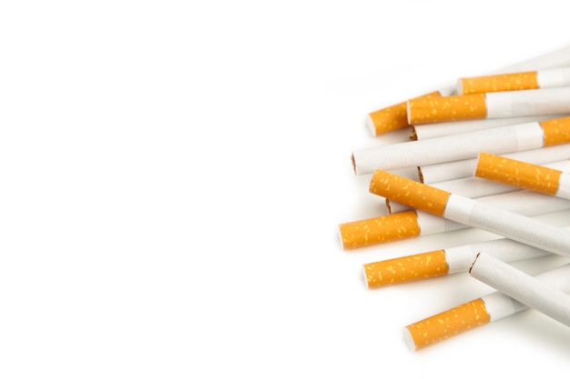 Cigarettes isolated on white