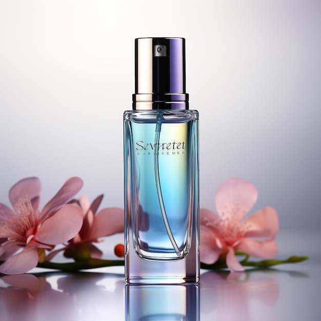 Cilindrische parfumfles met sproeikop en ondoorzichtige behuizing met matte afwerking