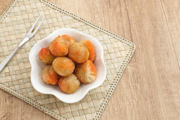 Cimol, Indonesian snack made from tapioca flour with a sprinkling of cheese powder