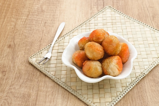 Cimol, Indonesian snack made from tapioca flour with a sprinkling of cheese powder