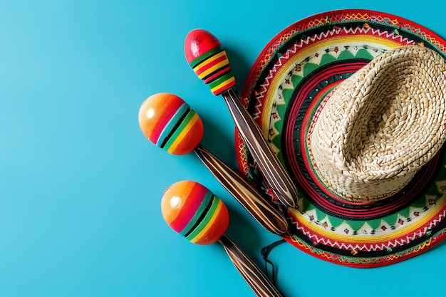 Cinco de mayo background colorful mexican sombrero hat