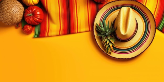 Cinco de Mayo banner met lege ruimte voor tekst oranje achtergrond Cinco de May achtergrond