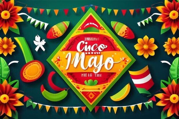 Photo cinco de mayo banner template for mexico independence celebration