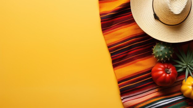 Cinco de mayo banner with blank space for text orange background cinco de mayo background