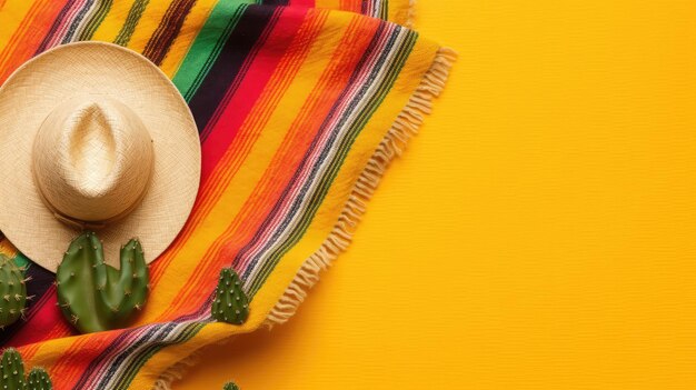 Cinco de mayo banner with blank space for text orange background cinco de mayo background