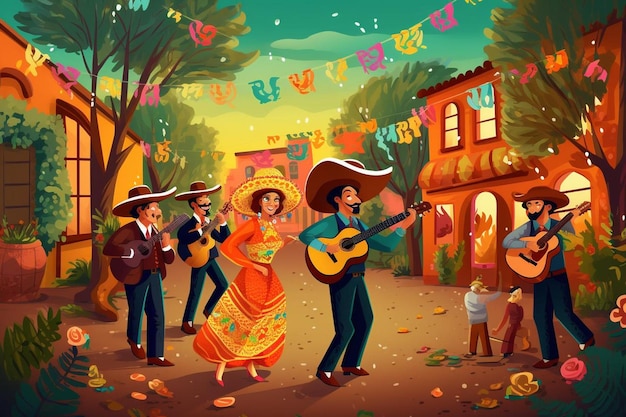 Foto celebrazione del cinco de mayo illustrazione disegno immagine