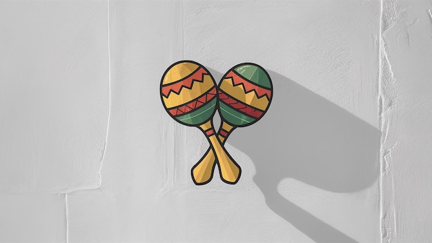 Cinco de Mayo feestviering met cactus maracas en sombrero hoed Generative Ai