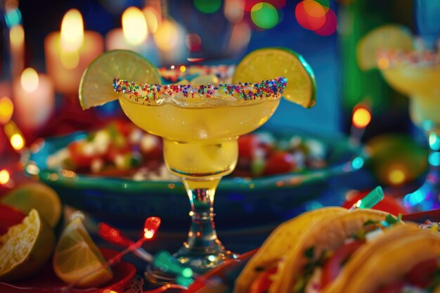 写真 cinco de mayo fiesta background images festive margaritas and tacos