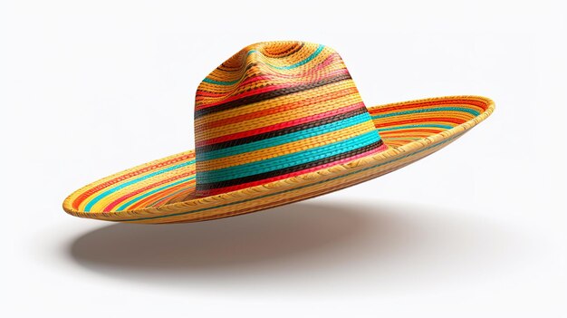 Cinco De Mayo hat Mexican sombrero hat isolated on white Generative ai