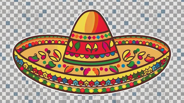 Cinco De Mayo hat Mexican sombrero hat PNG transparent background Generative ai