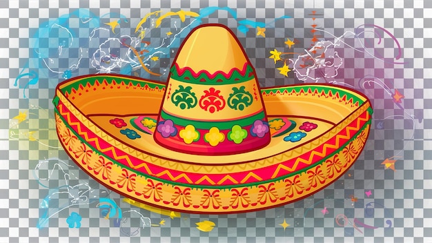 写真 シンコ・デ・メイオ (cinco de mayo) メキシコのサムブレロ (sombrero) 帽子 png 透明な背景 ジェネレーティブ・アイ