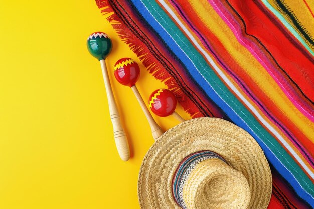 Photo cinco de mayo holiday background with mexican elements