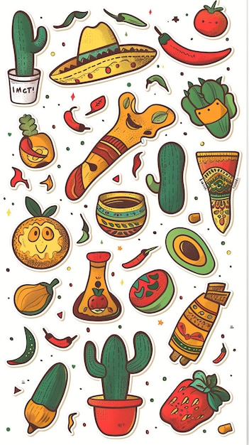 Photo cinco de mayo holiday background with music guitar maracas cactus and tequila bottle elements