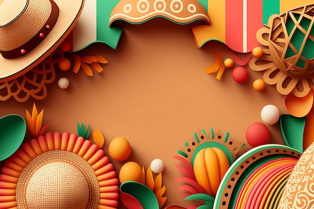 Cinco de Mayo Holiday Card Illustration Generative AI