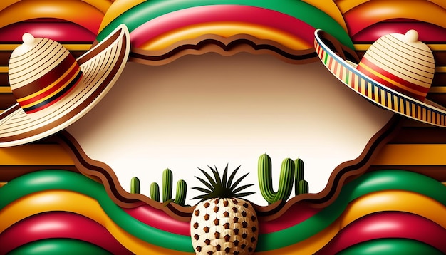 Cinco de Mayo holiday with copy space for text Generative ai