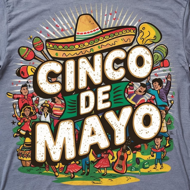 Фото cinco de mayo иллюстрация и дизайн футболки