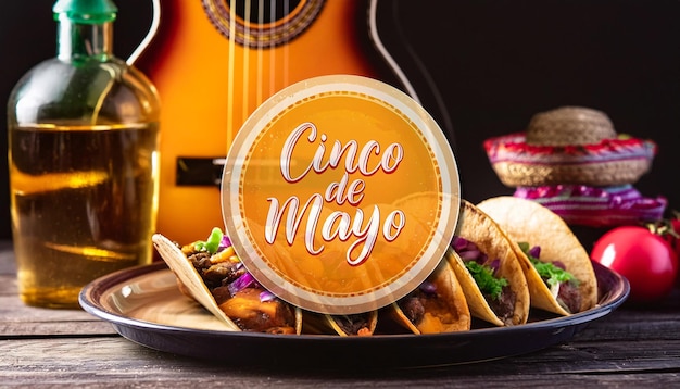 Foto cinco de mayo inspiratie achtergrond cactus mexico tacos