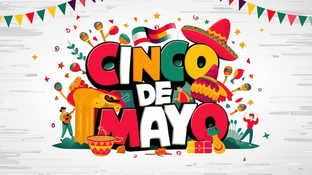 Cinco de mayo isolated on background Generative ai