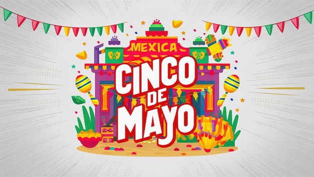 Cinco de mayo isolated on background Generative ai