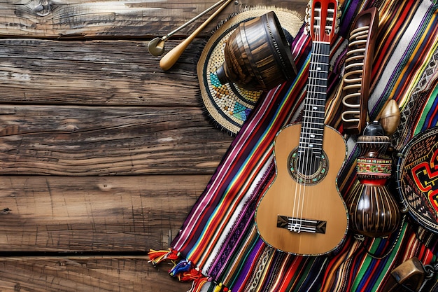 Foto a cinco de mayo background di chitarra messicana 3
