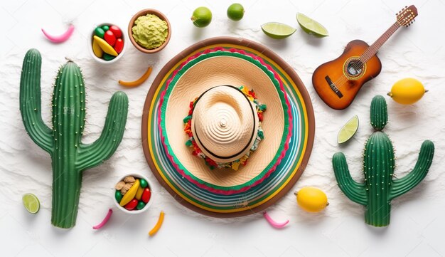 Cinco de Mayo 5월 5일 멕시코 연방 공휴일 배너 및 포스터 디자인 플래그 및 장식