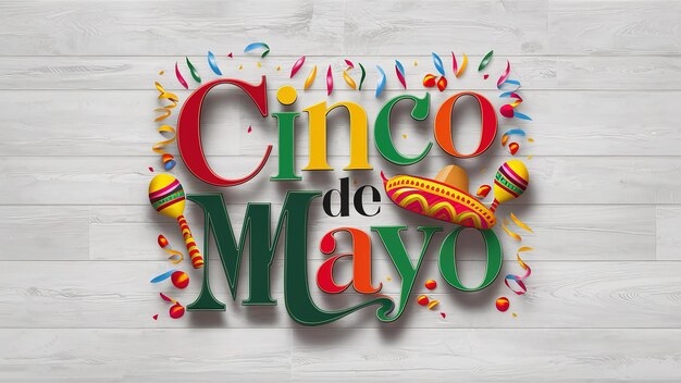 Cinco de Mayo met kleurrijke tekst Generatieve ai