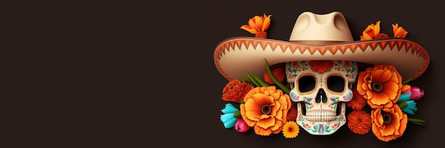 Cinco de Mayo of Dia de Muertos feestelijke vakantie achtergrond