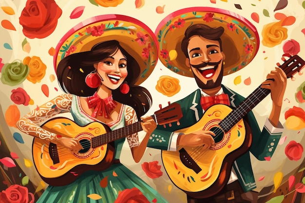 Иллюстрация к вечеринке Cinco De Mayo