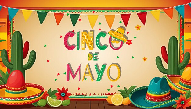 Cinco De Mayo post achtergrond gemaakt door ai