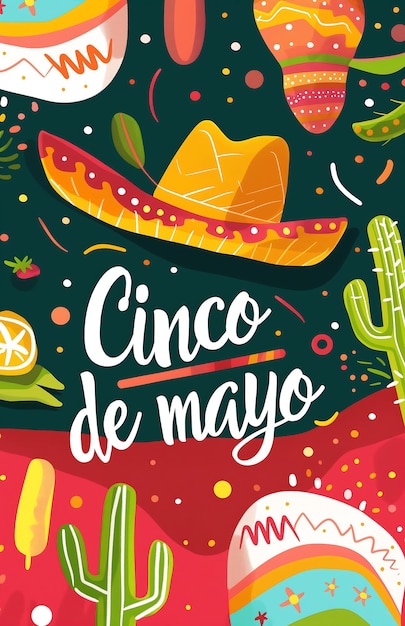 Дизайн плаката Cinco de Mayo