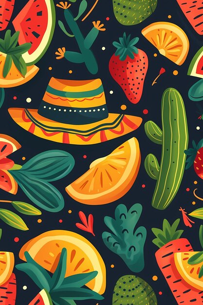 Cinco de mayo seamless pattern generated ai