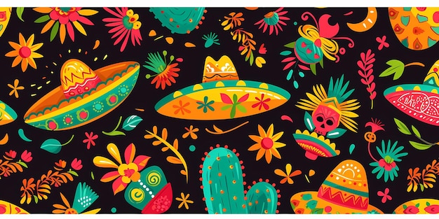 Cinco de mayo seamless pattern generated ai