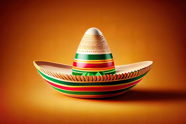 Cinco De Mayo vector design with sombrero Generative Ai