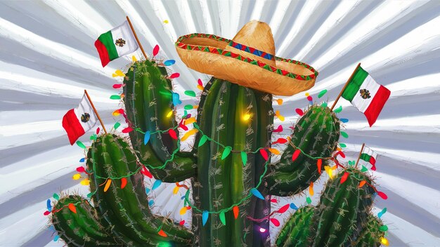 Cinco de Mayo with cactus Generative ai