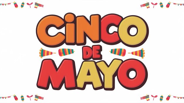 Cinco de Mayo with colourful text Generative ai