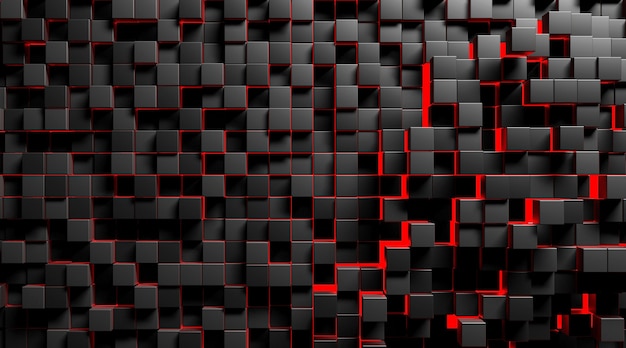 Cinema 4D rendering of abstract cube background