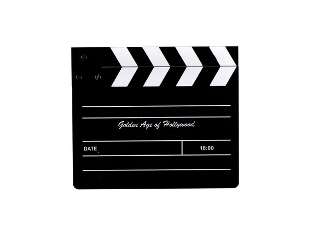 Photo cinema clapperboard isolated on white background