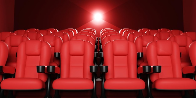 Cinema movie background concept cinema seat watch movie concept with copy space 3d rendering