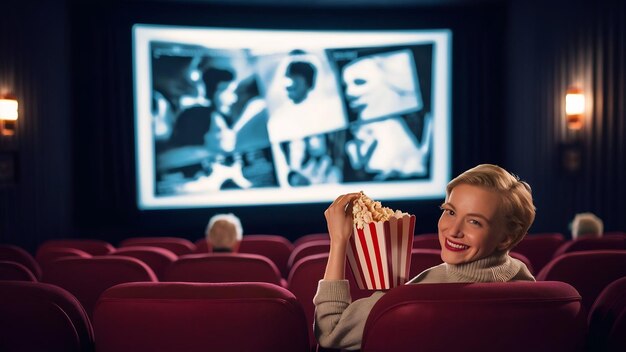 Cinema with popcorn box