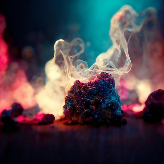 Cinematic background abstract smoke texture neon