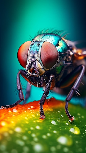 Cinematic CloseUp Vibrant House Fly
