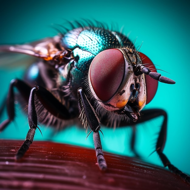 Cinematic CloseUp Vibrant House Fly