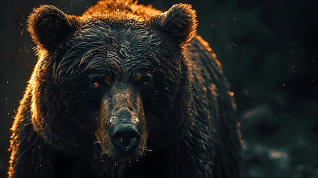 a cinematic and Dramatic portrait image for bear