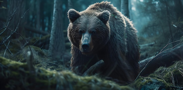 a cinematic and Dramatic portrait image for bear